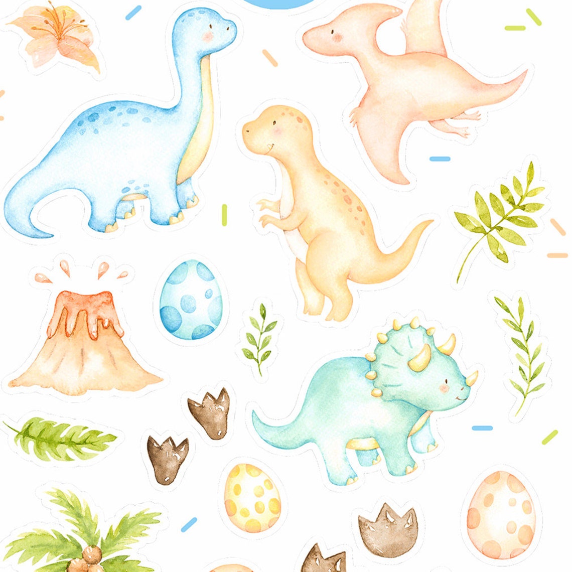 Dinosaur Stickers Sticker Sheet Dino Stickers Planner Etsy