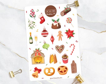 Adesivi natalizi, Foglio adesivo, Adesivi invernali, Adesivi planner, Adesivi Bullet Journal, Adesivi festivi, Adesivi natalizi, Regalo di Natale