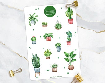 Groen Stickers, Sticker Sheet, Plant Stickers, Planner Stickers, Bullet Journal Stickers, Natuur Stickers, Huisplanten Stickers