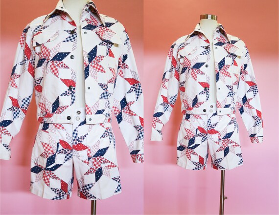 1970s Wrangler Denim Set | S | Red, White, + Blue