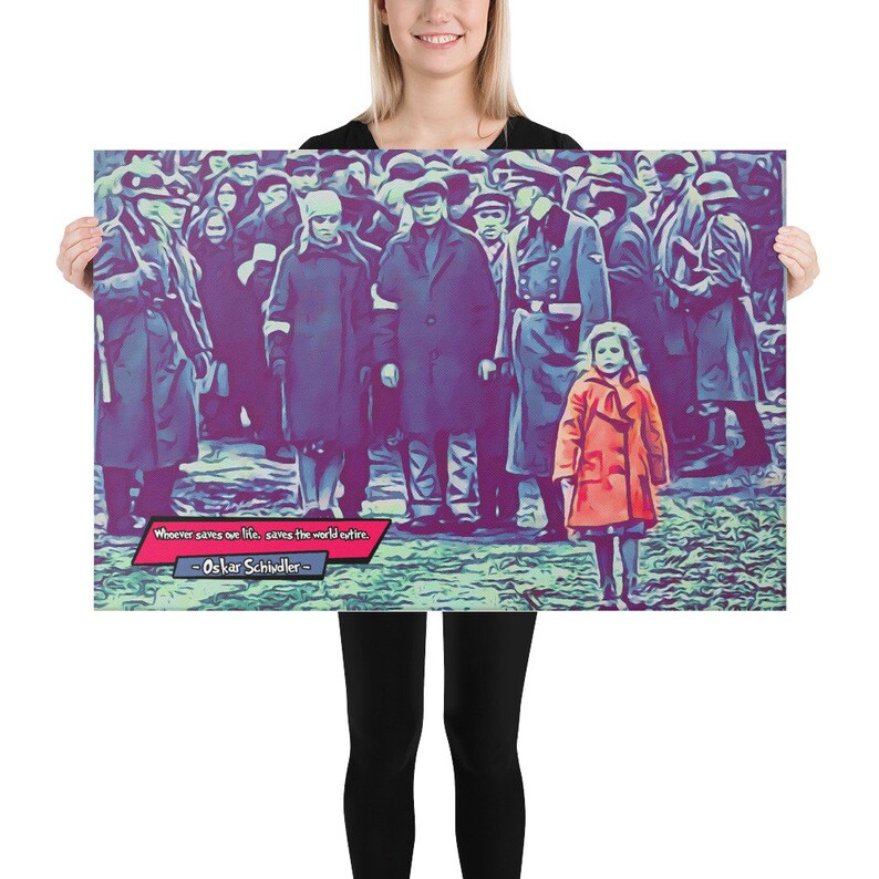 The Girl In The Red Coat Schindler's List Comic Icons Etsy