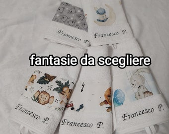 Asciugamano asilo con nome. Set asilo personalizzabile.