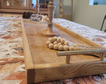 Custom Wood Serving Tray with handles, Extra Large wood tray, Housewarming gift