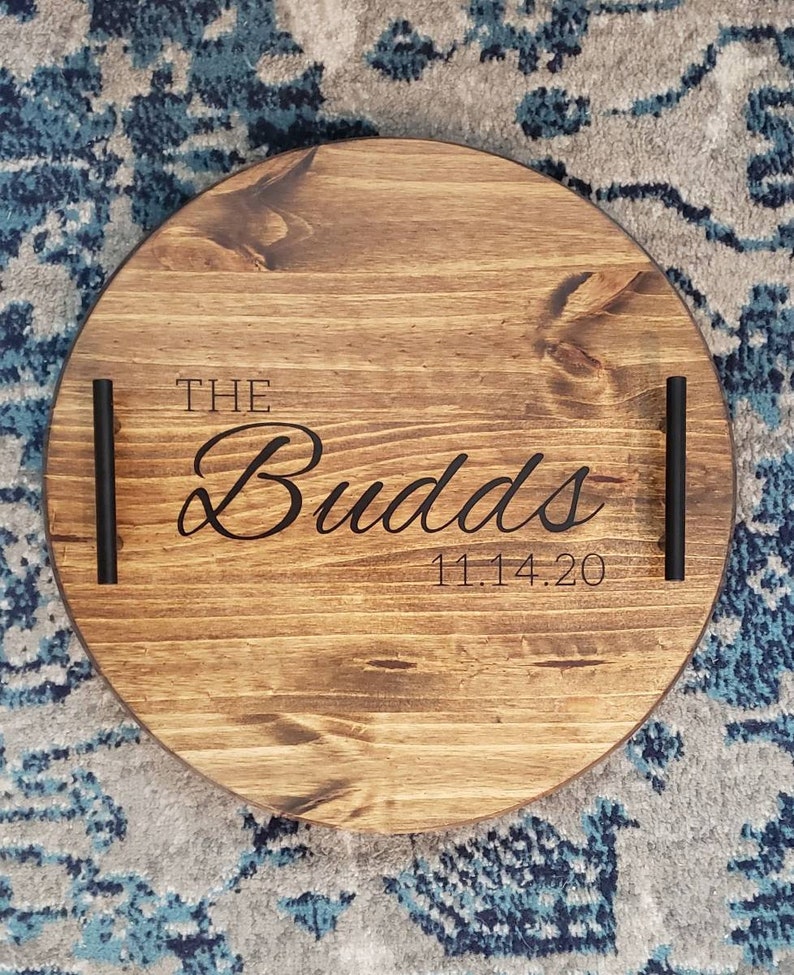 Custom Wood Extra Large Serving Tray With Handles 24 Etsy