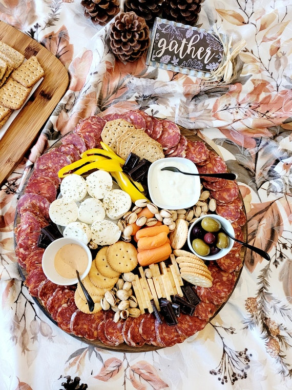 Cheese & Crackers Serving Board, Wooden Tray