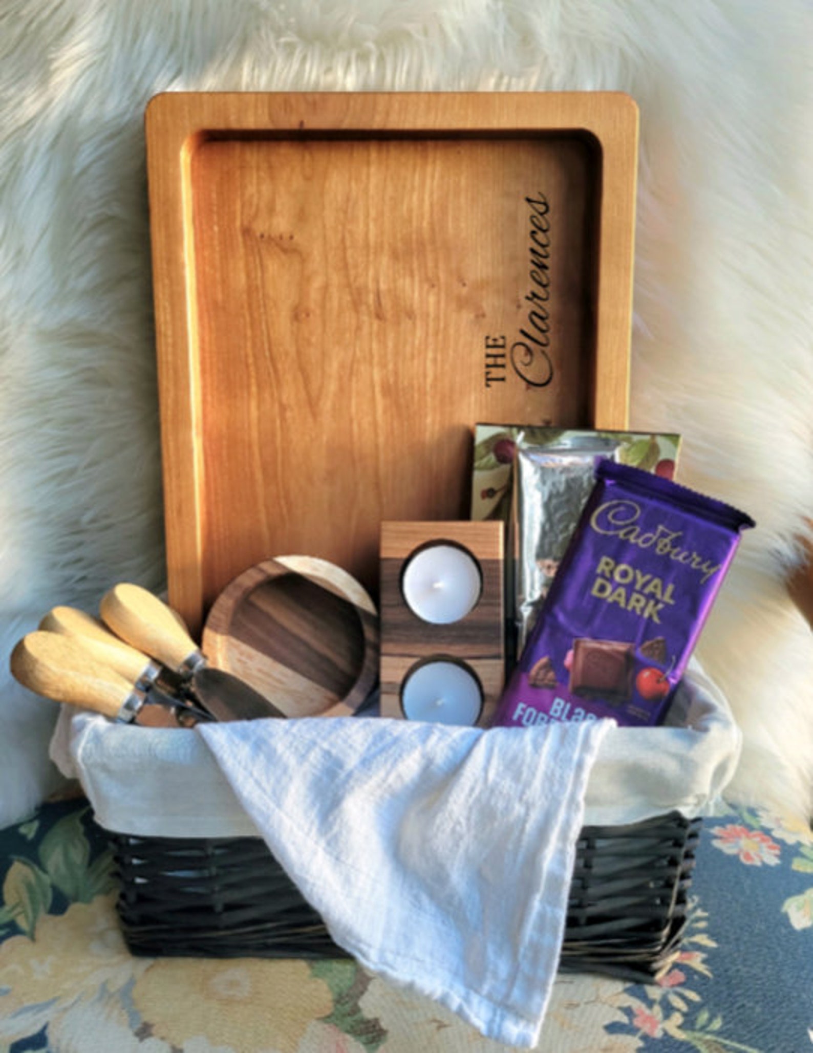 Gift Basket With Large Charcuterie Board Serving Bowls Etsy