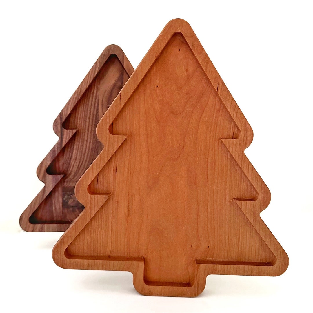 Wooden Christmas Tree Decor, Serving Tray Christmas Tree Shaped