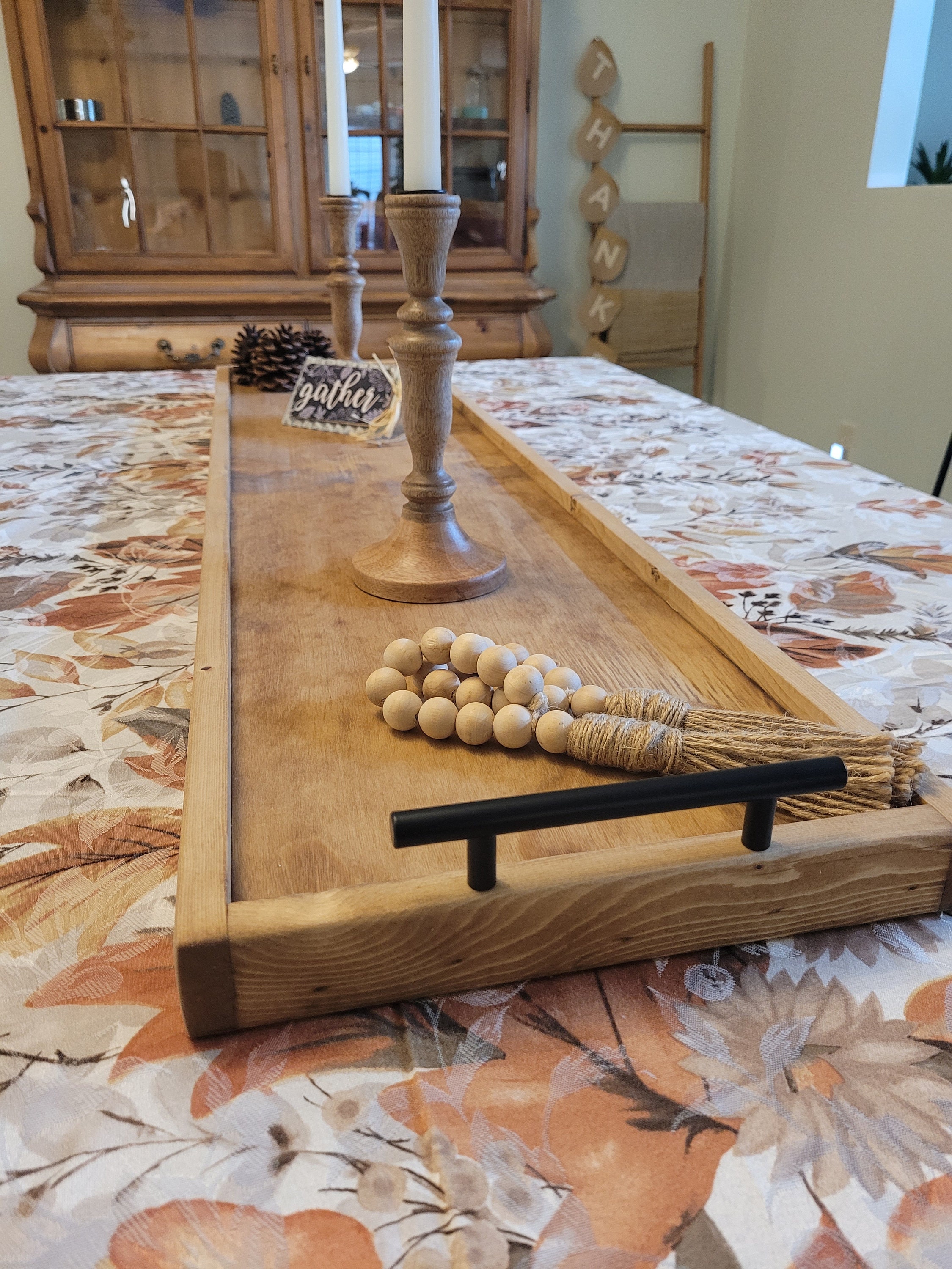 Large Wood Charcuterie Board With Edge and Handle: Simple House Decor ...