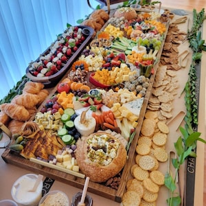 Giant charcuterie grazing board 15" x 42", 3.5 foot food board