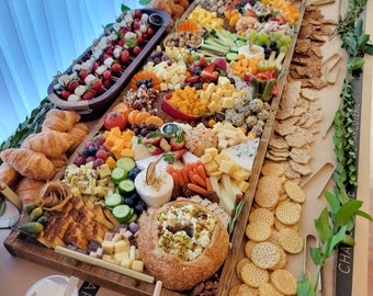 Giant charcuterie grazing board 15" x 42", 3.5 foot food board