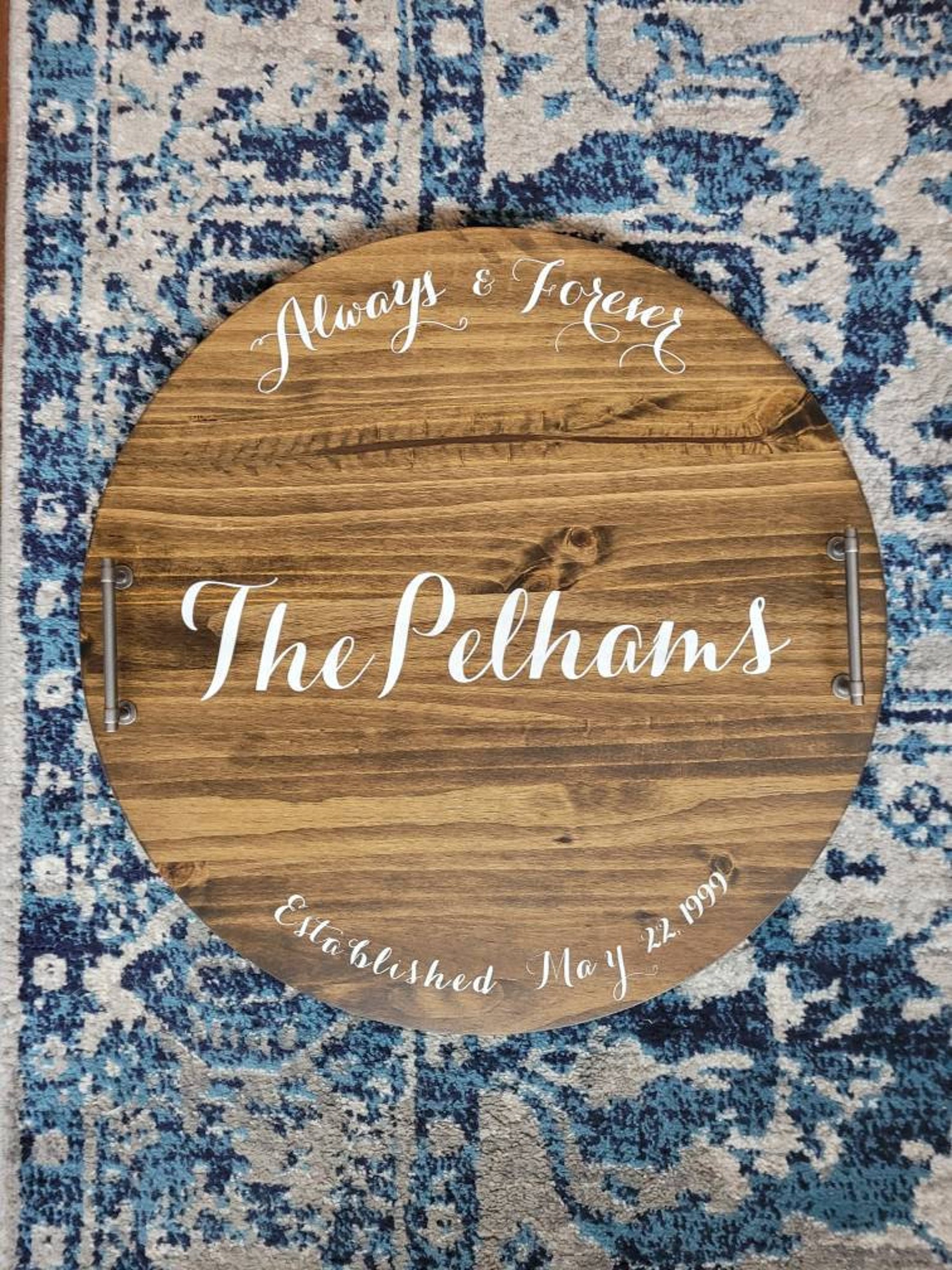 Personalized Lazy Susan With Handles optional Turntable Etsy