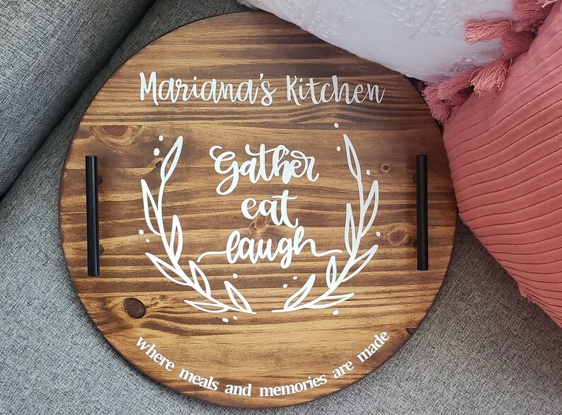 Custom Wood Extra Large Serving Tray With Handles 24 Etsy