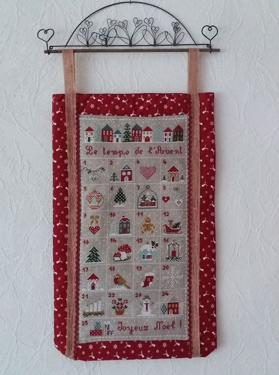 Calendrier De L Avent Fiche Point De Croix Etsy