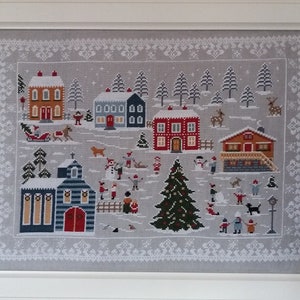 Le village de Noël, fiche au point de croix