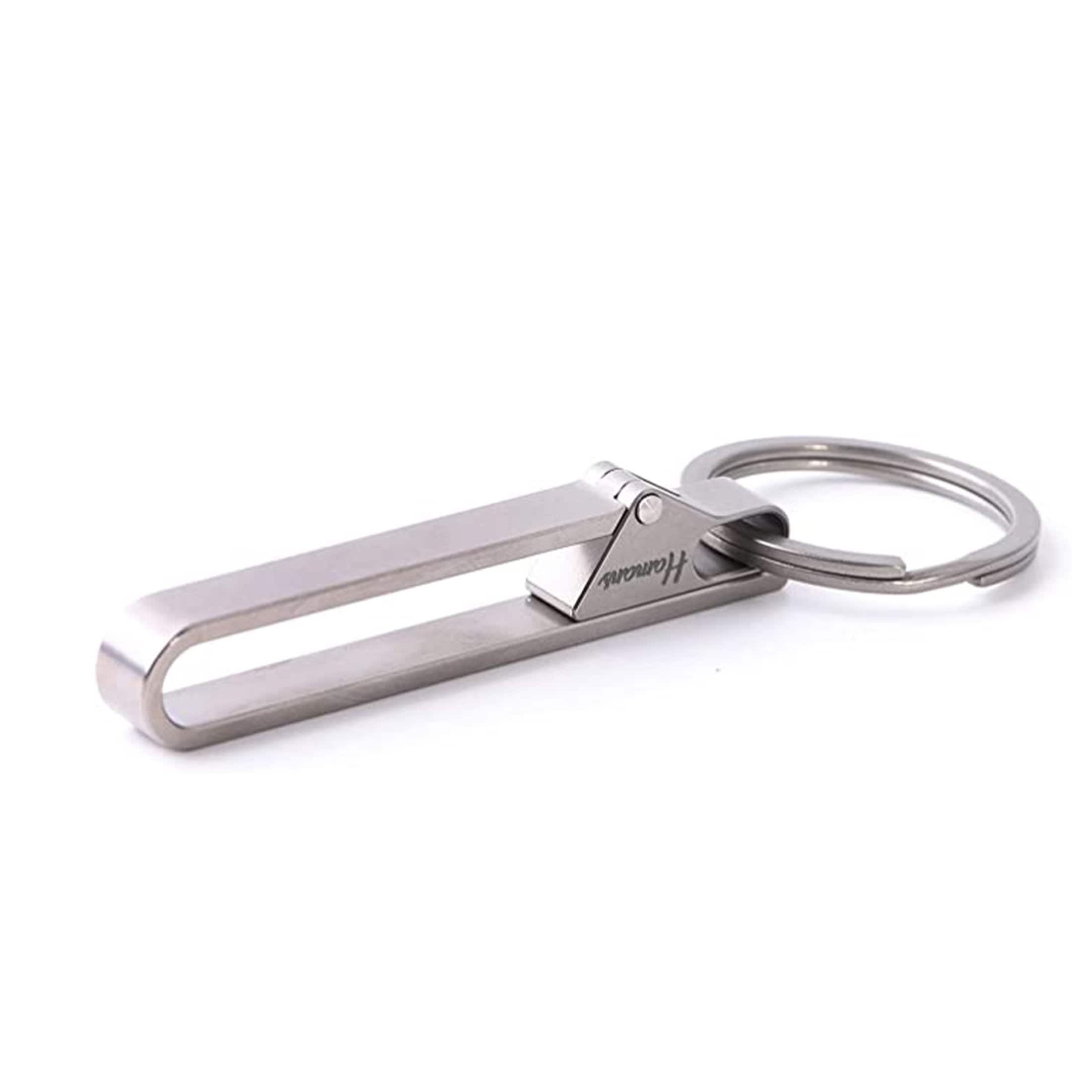 3PCS Heavy Duty Belt Key Holder with 6Pcs Metal Key Rings, Stainless Steel  Black Men Keychain Tactical Key Holder Clip 