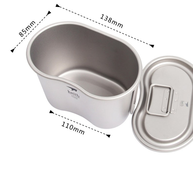 Keith Ti3060 Titanium Canteen Set Kit Military Water Bottle Kettle With