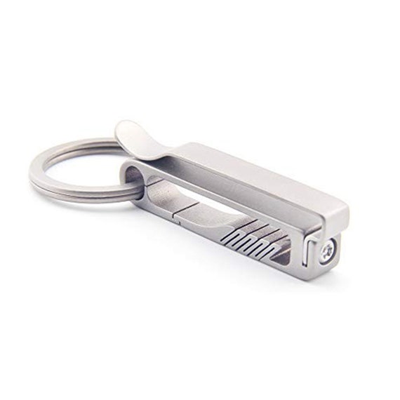 Titanium EDC Polished Carabiner with Titanium Quick Detachable Key Ring  Keychain