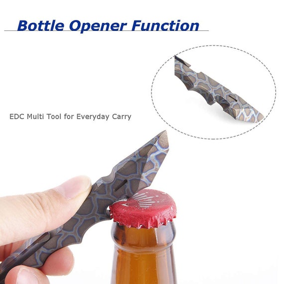 Titanium Pry Bar EDC Multi Tool With Bottle Opener Box Opener Clip