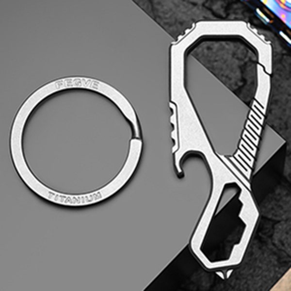 FEGVE Titanium Keychain Bottle Opener Mini outil EDC multifonction