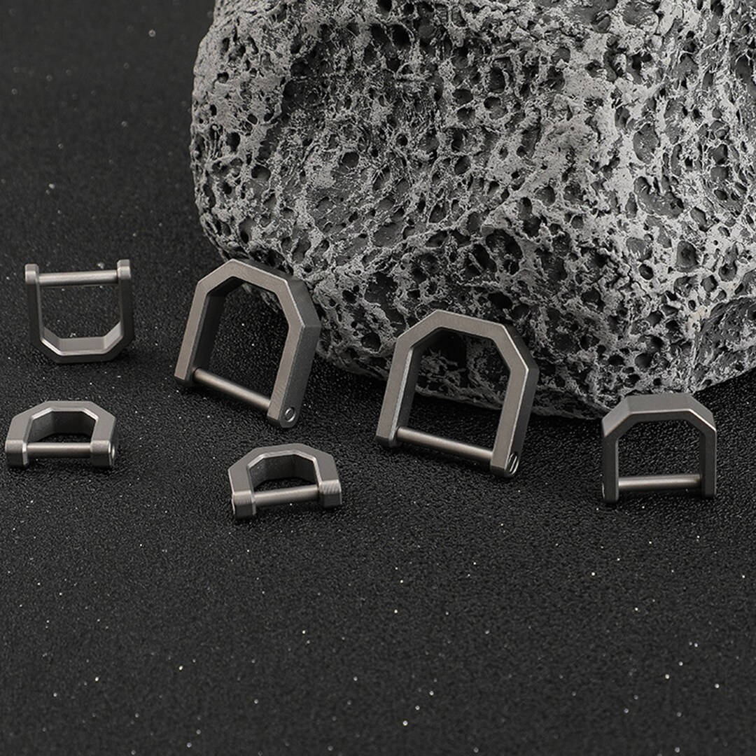 Titanium D Ring Car Key Fob Tool Shackle Keychain Horseshoe Keyring U