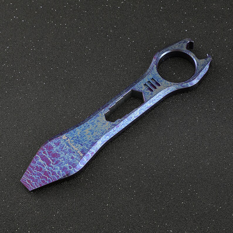 Titanium EDC Pry Bar Multi Tool Bottle Opener Nail Puller Crowbar