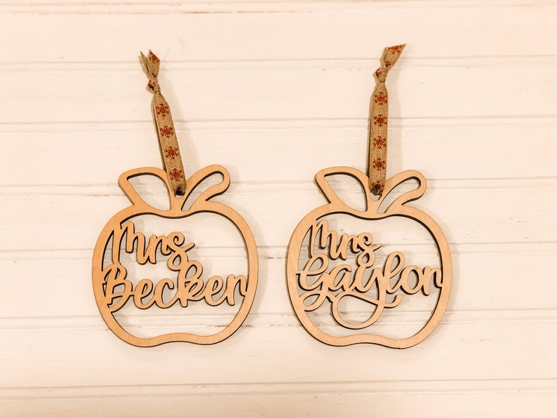 Download Teacher Name Apple Ornament SVG Custom Teacher Ornament ...