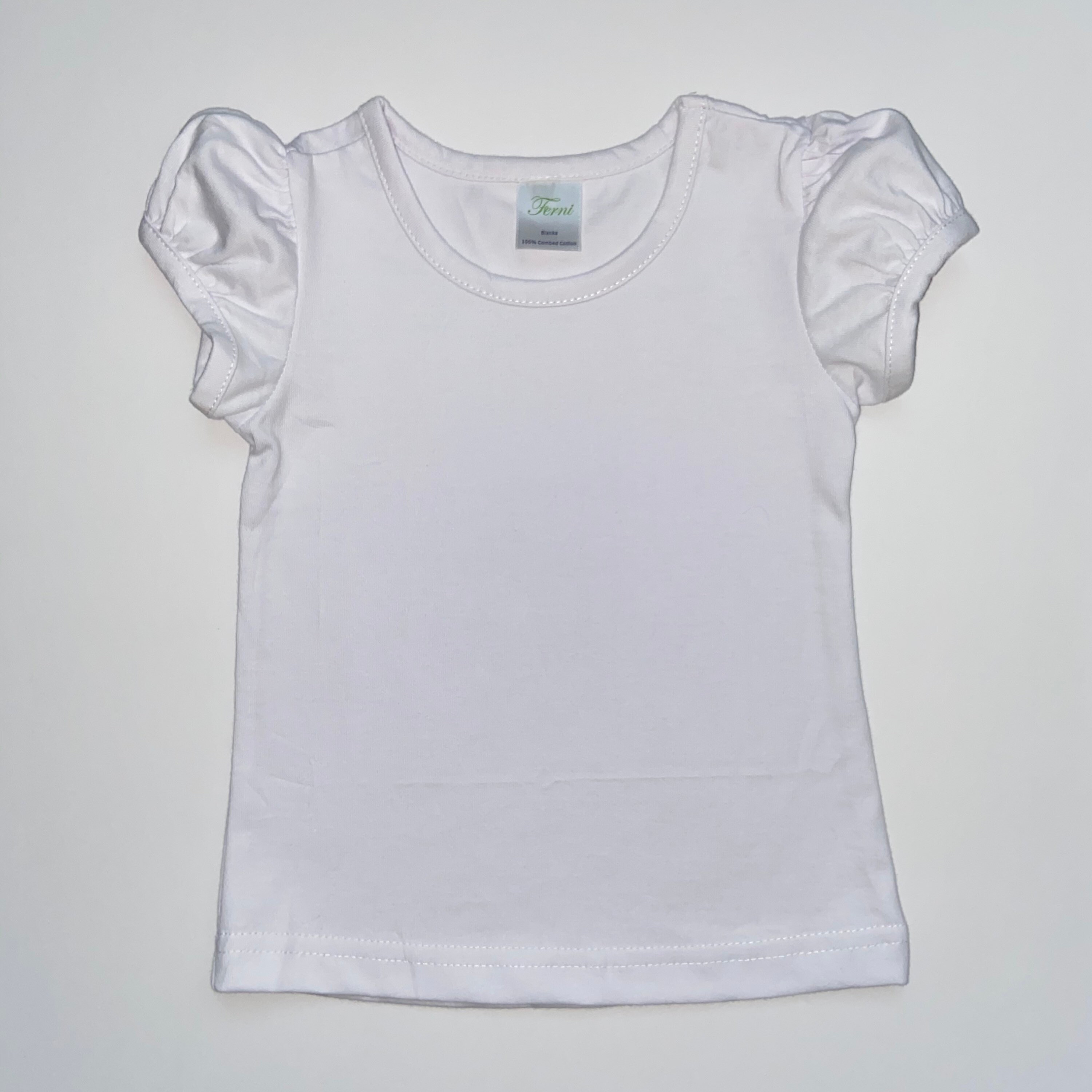 White 100 Cotton Ruffle sleeves blank shirt toddler ruffle Etsy