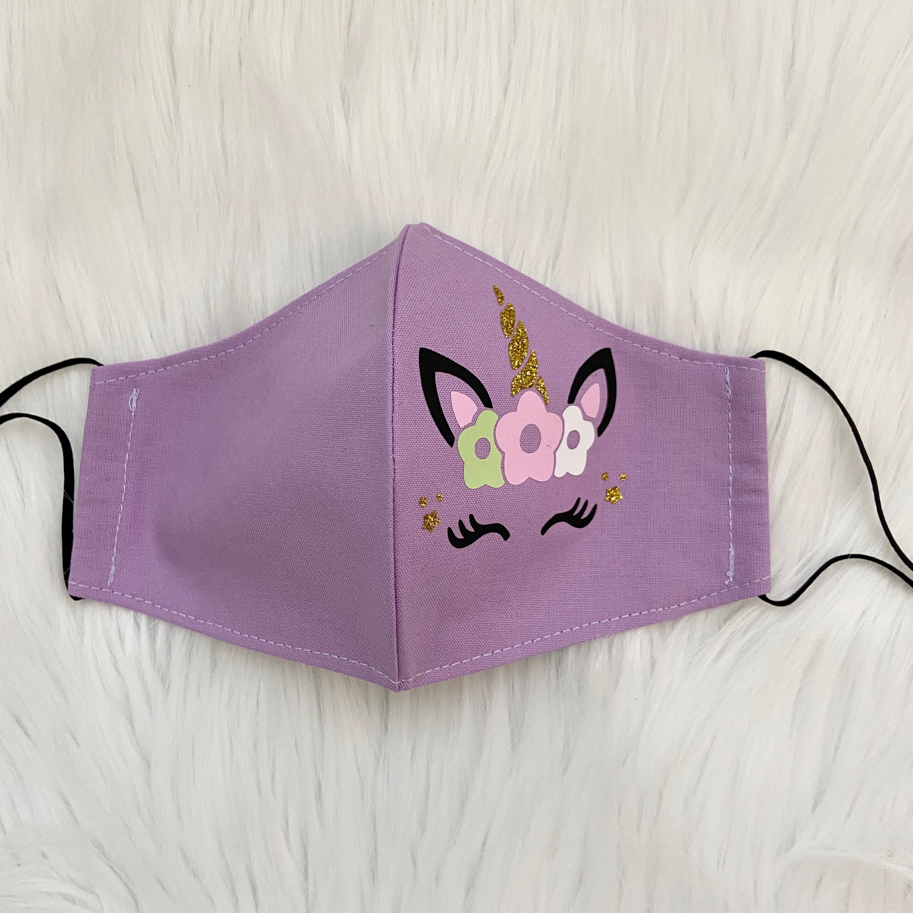 Unicorn face mask 100 Cotton face mask Pink face mask Etsy