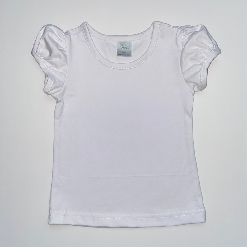 White 100 Cotton Ruffle sleeves blank shirt toddler ruffle Etsy