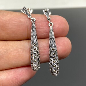 Teardrop silver earrings, bohemian silver jewelry, every dangles , hammered sterling silver 925 earrings earrings gift for her birthday