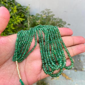 16&#39; Faceted Emerald Rondelle Beads: Loose Gemstone Beads