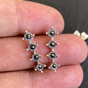 Sterling Silver Marcasite Stud Earrings: Modern Bohemian Jewelry