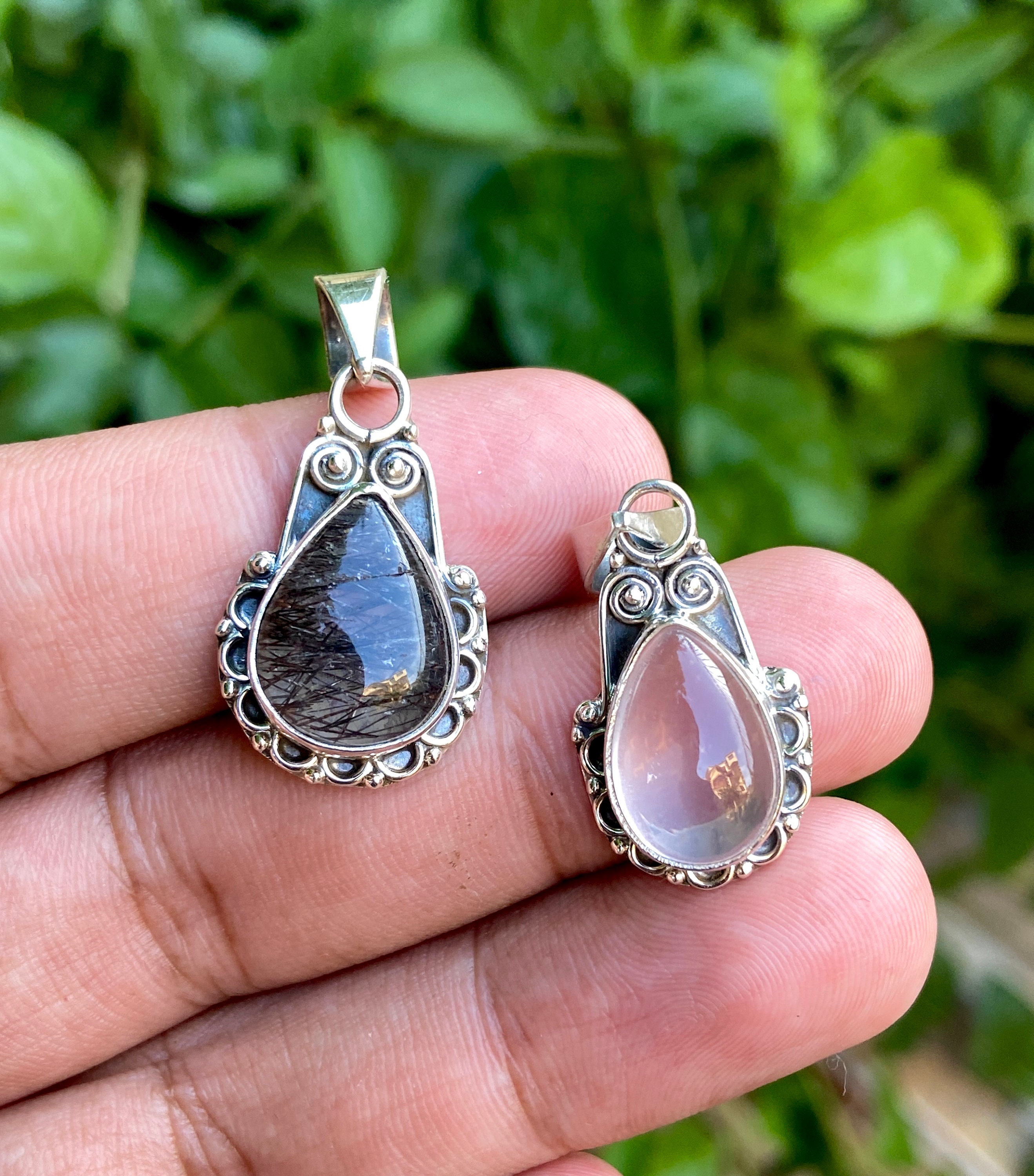 SALE 925 Sterling Silver Gemstone Pendants Handmade Silver Etsy