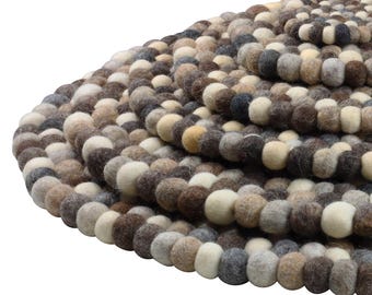 Felt mat - grey - natural tones - round - diameter 10-100 cm selectable