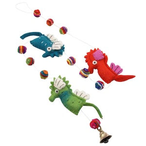 decorative chain - garland - felt - seahorse