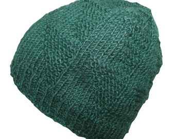 Wool hat - petrol - warm knitted hat