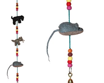 Decoration made of felt - felt necklace - mouse, cat, elephant