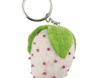 Keyring - Strawberry - White