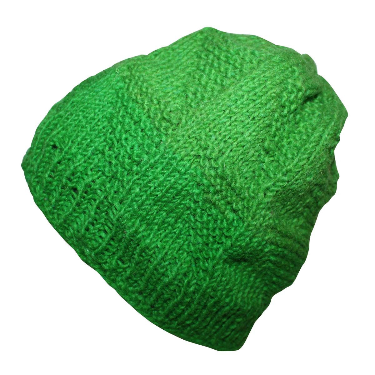 Wool hat - green - warm knitted hat