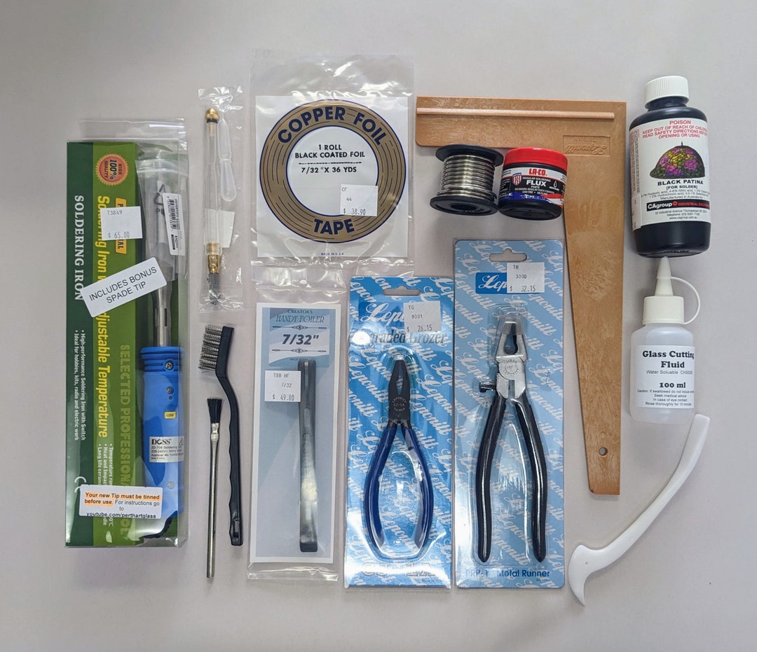 DELUXE Stained Glass Tool Kit Copper Foiling Starter Kit Etsy