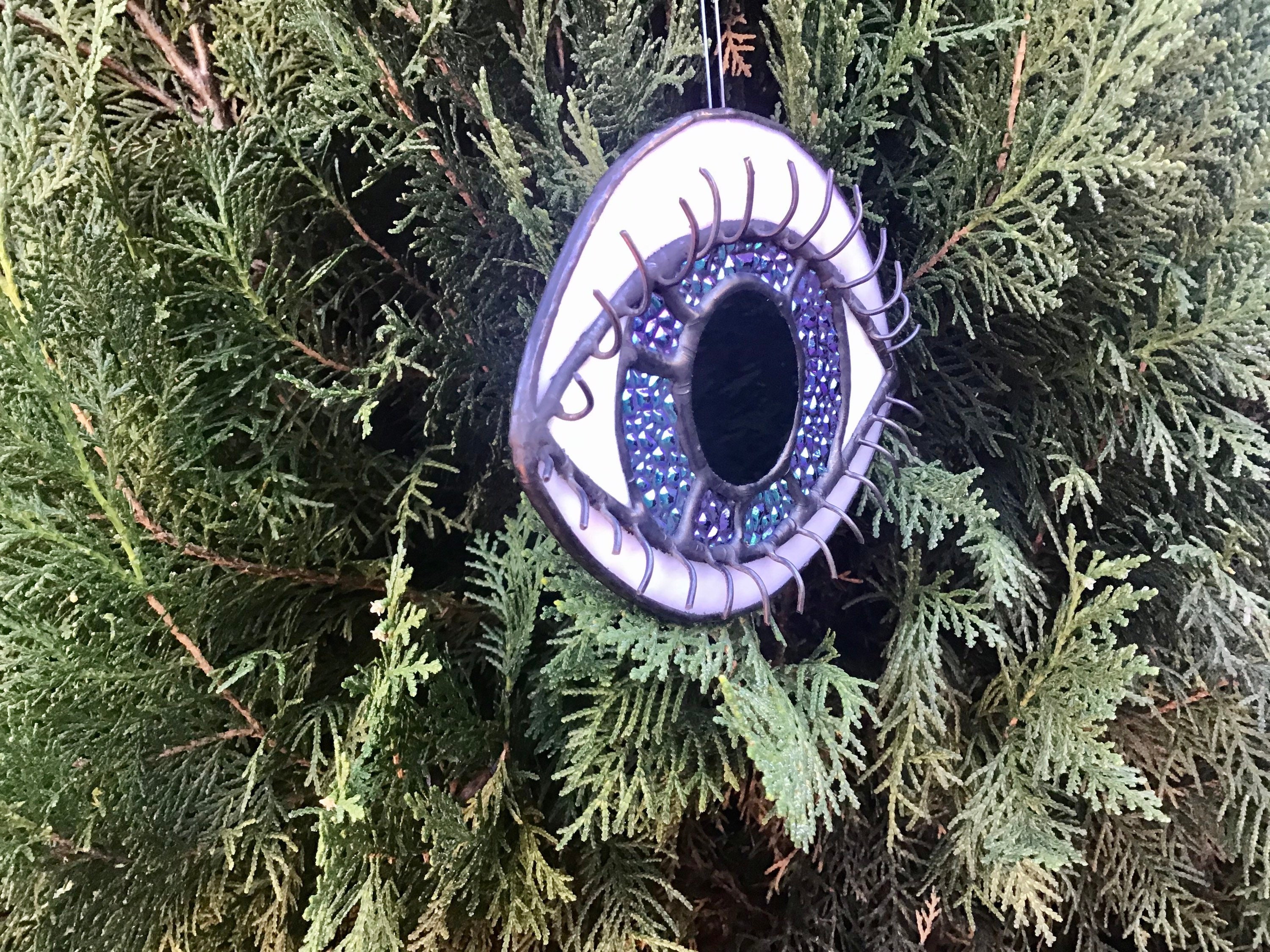 Glass Eye Suncatcher Dichroic Glass Iris Wall Art 3D Lashes Etsy