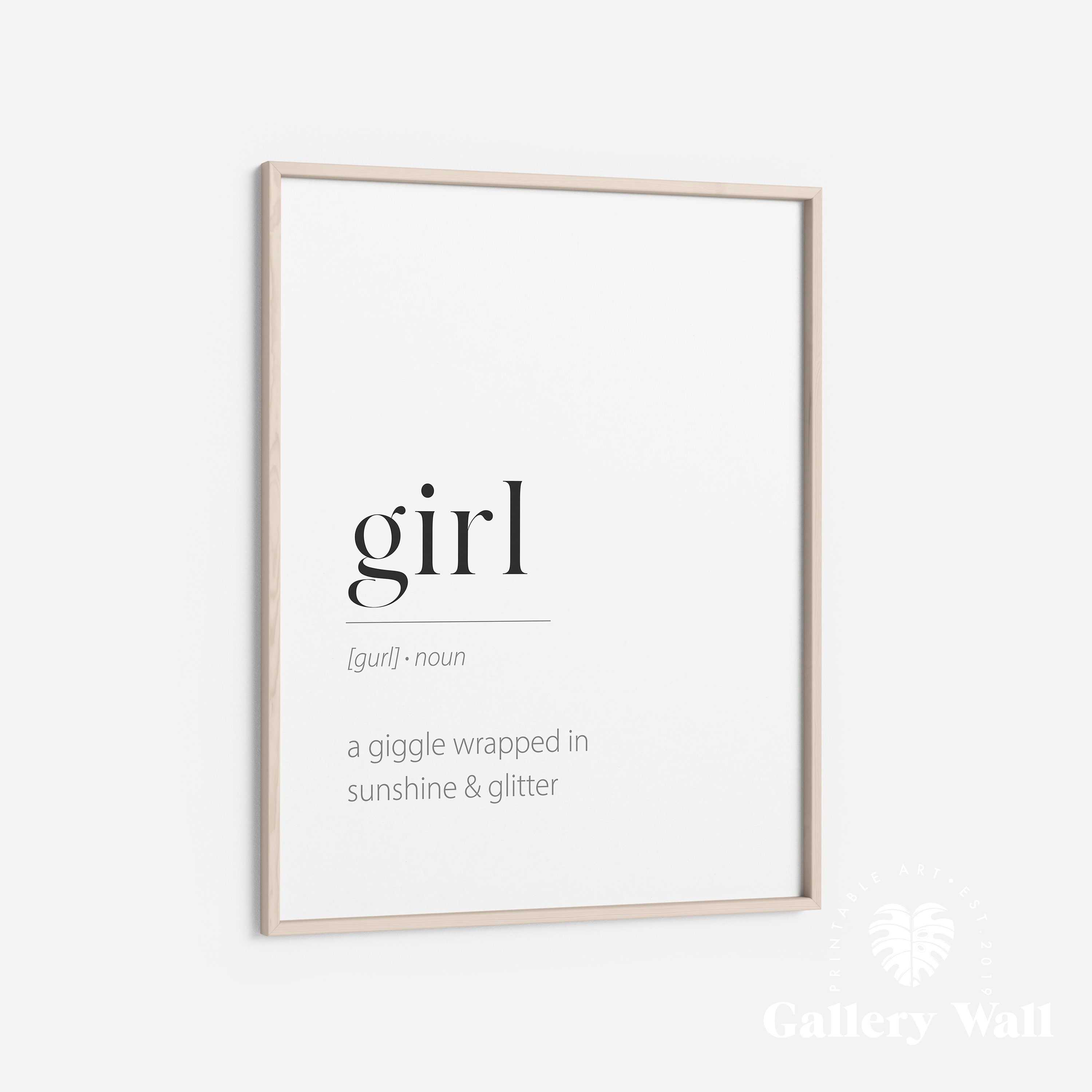 Girl Definition Print Girl Noun Quote Girl Poster Girl Etsy
