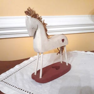 Vintage Hand Carved Wooden Pony