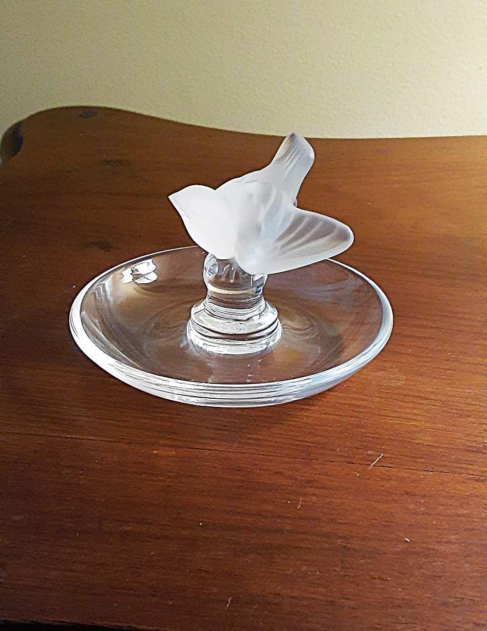 『LALIQUE』クリスタルガラス・リングトレイ雀 Lalique Ring Holder - Etsy