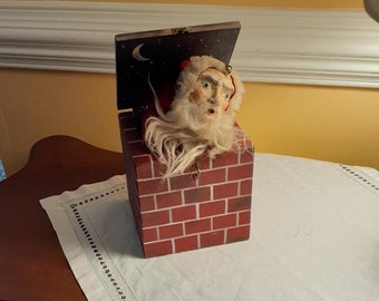 Vintage Signed Katherine Webber Jack-in-the-Box Santa