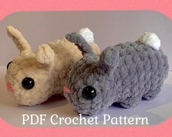 N0-Sew Bobble Bunny Crochet Pattern | No-Sew Beginner Crochet Pattern | PDF Instant Download Crochet Pattern | Bunny Mini Plushie Crochet |
