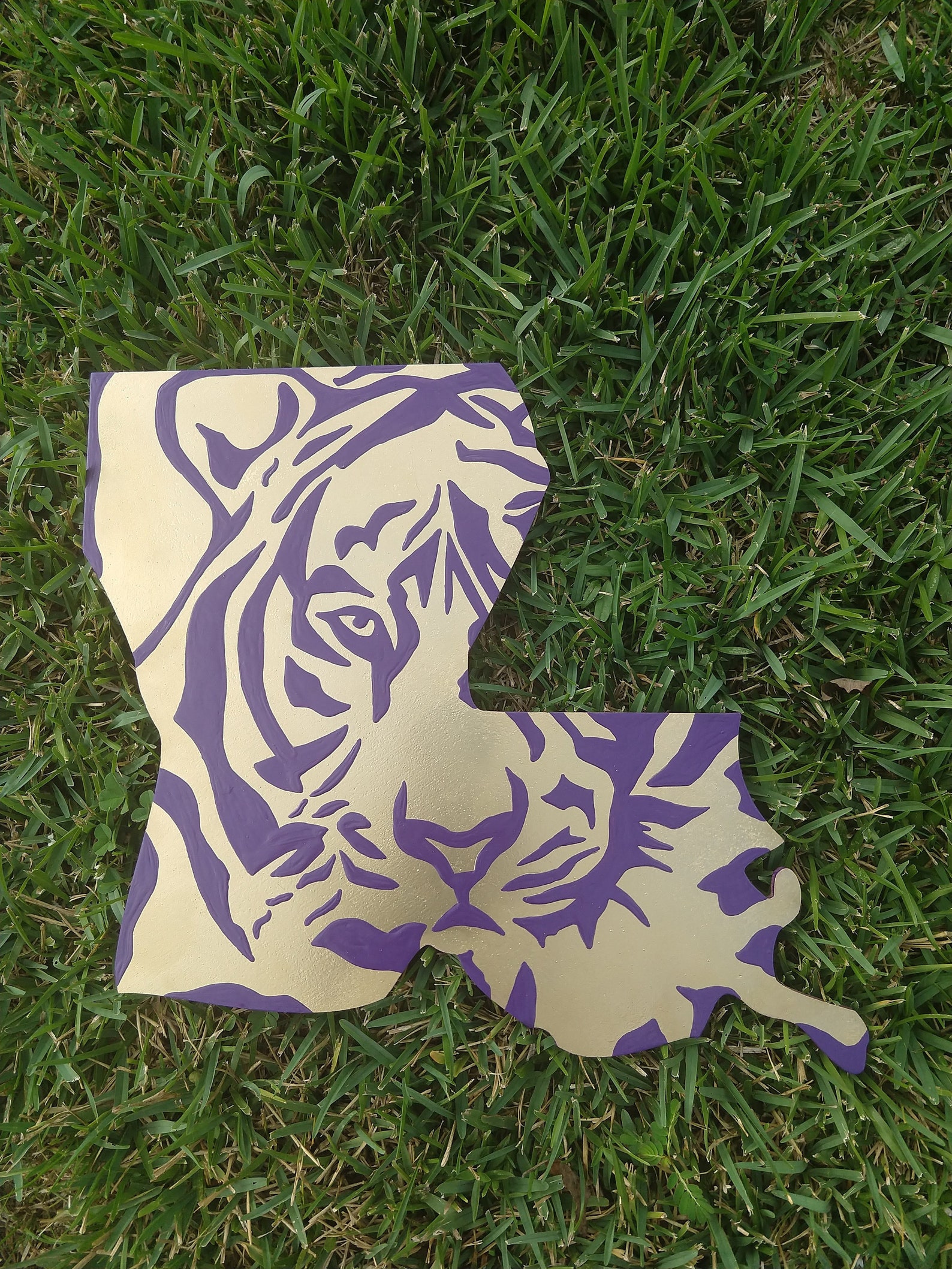 Louisiana Tiger Face LSU Tigers Purple and Gold - Etsy