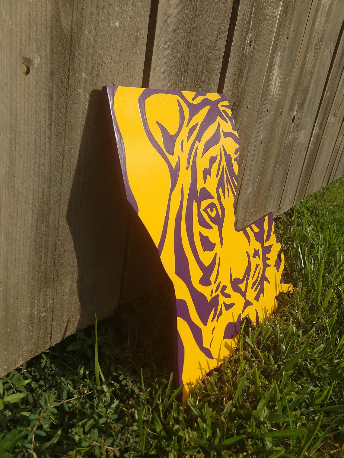 Louisiana Tiger Face LSU Tigers Purple and Gold - Etsy