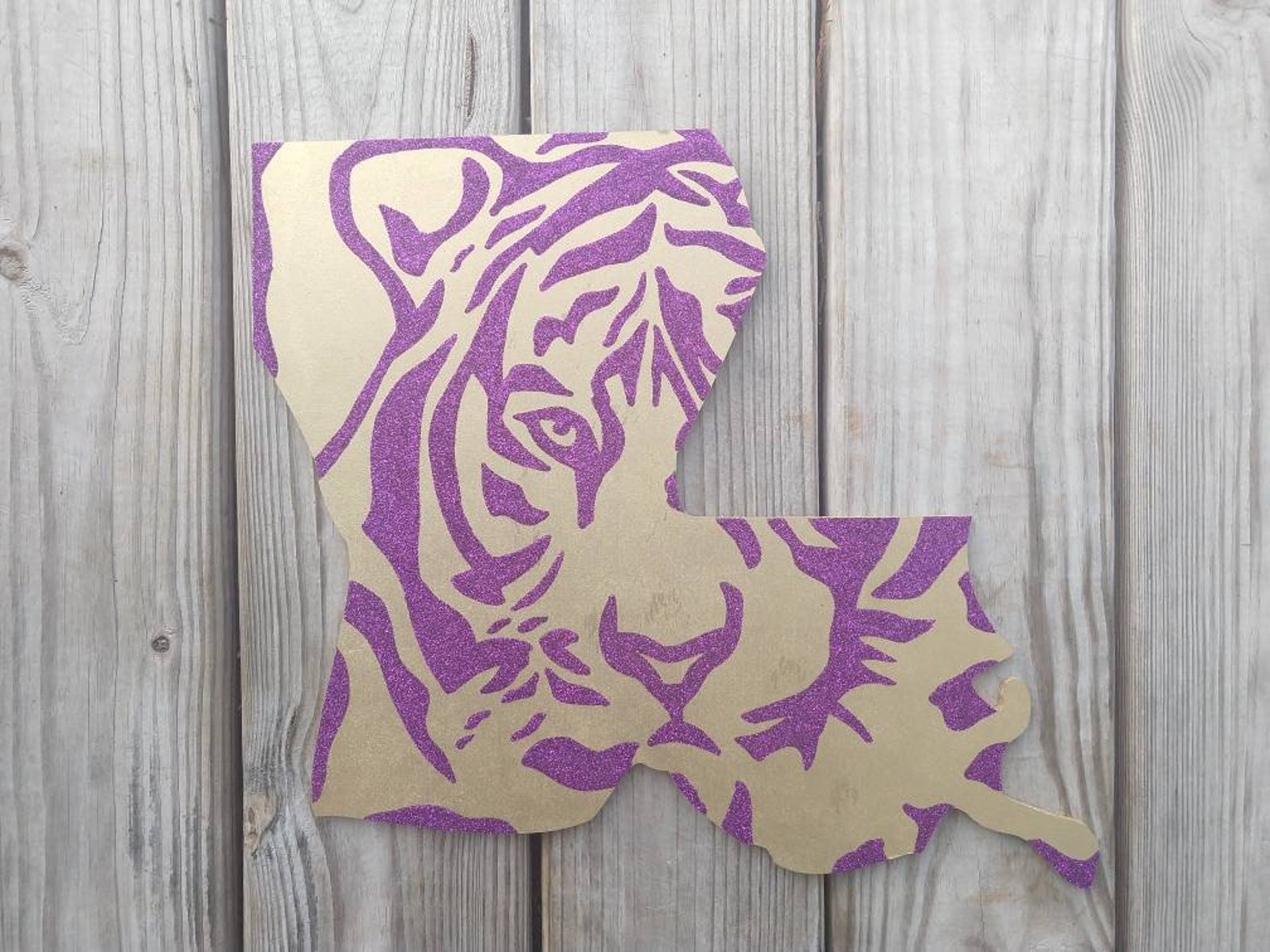 Louisiana Tiger Face LSU Tigers Purple and Gold - Etsy