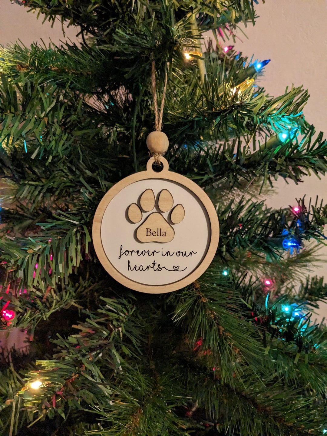 Forever in Our Hearts Wooden Pet Memorial Christmas Ornament - Etsy